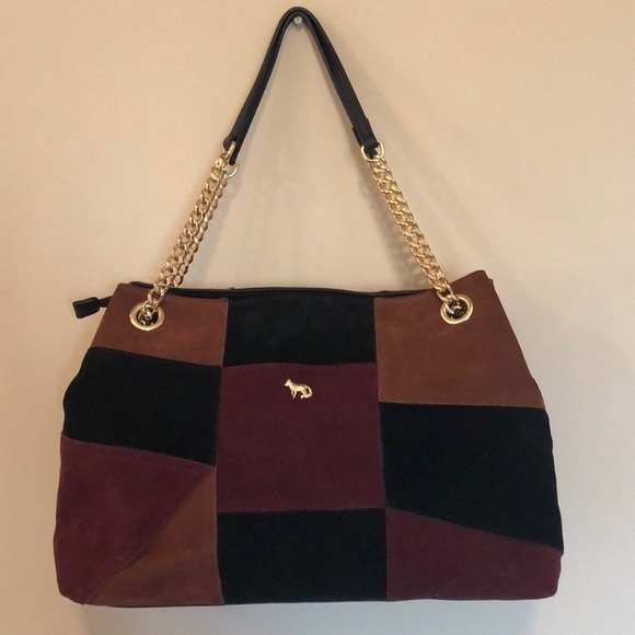 Emma Fox Handbags - Emma Fox suede patchwork handbag. Never used